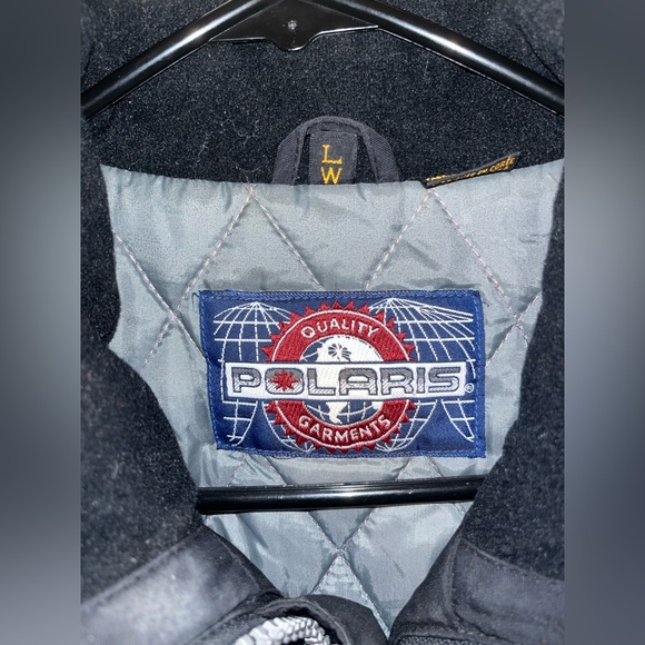 Vintage Polaris Snowmobile /Ski Racing Jacket - Women's Large Blue Black 90s - Picture 4 of 8